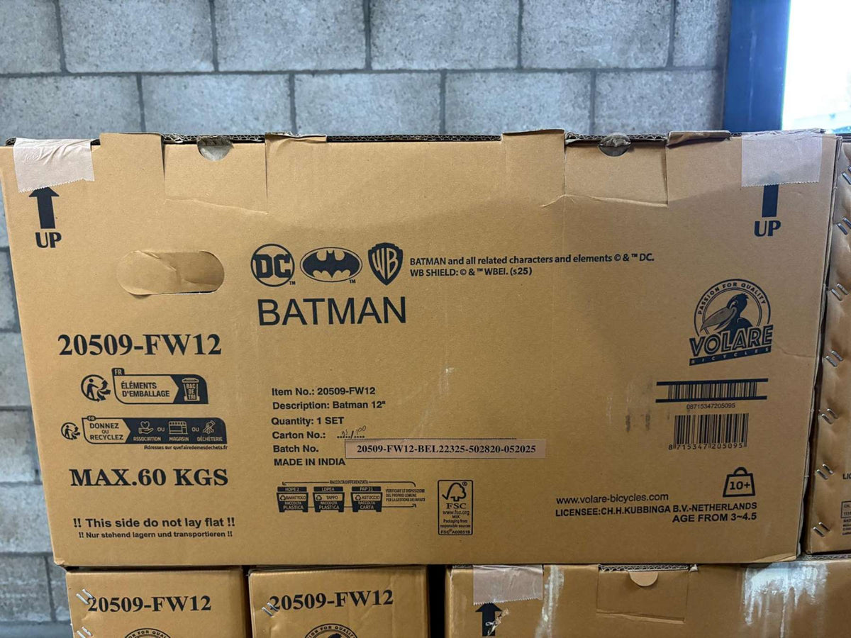 Batman Kinderfiets - Jongens - 12 inch - Zwart - Twee handremmen
