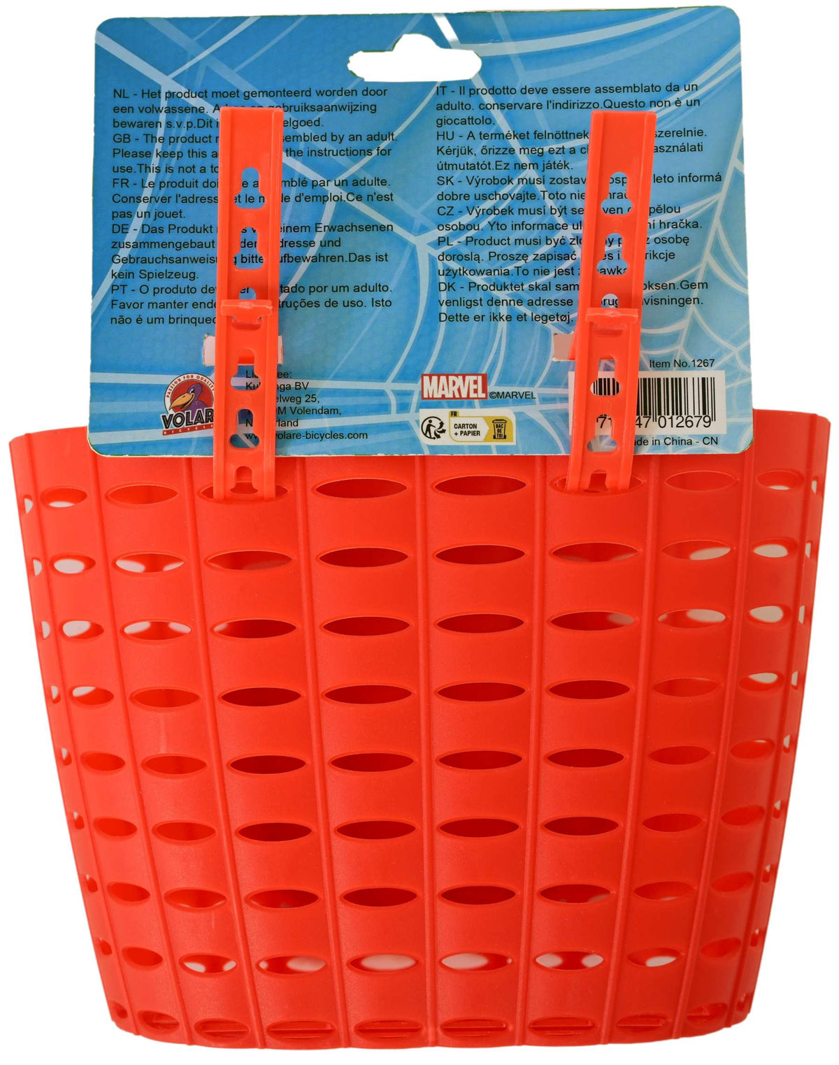 Spider-Man Plastic Mandje - Jongens - Rood