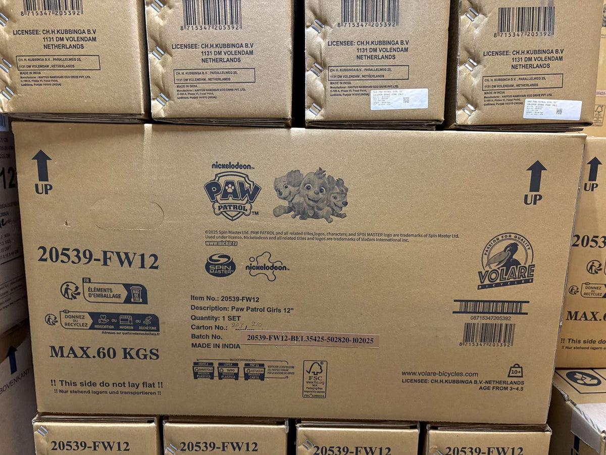 Paw Patrol Kinderfiets - Meisjes - 12 inch - Roze - Twee handremmen