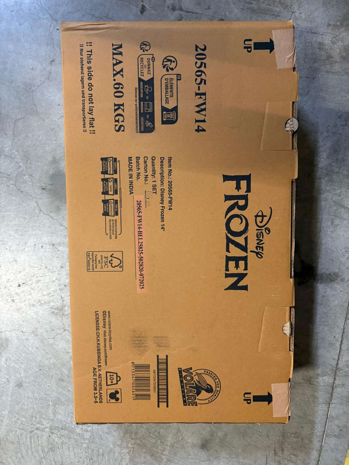 Disney Frozen 2 Kinderfiets - Meisjes - 14 inch - Blauw/Paars - Twee handremmen