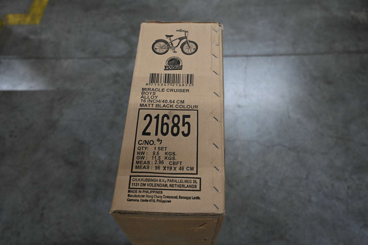 Volare Miracle Cruiser Kinderfiets - Jongens - 16 inch - Mat Zwart - Prime Collection