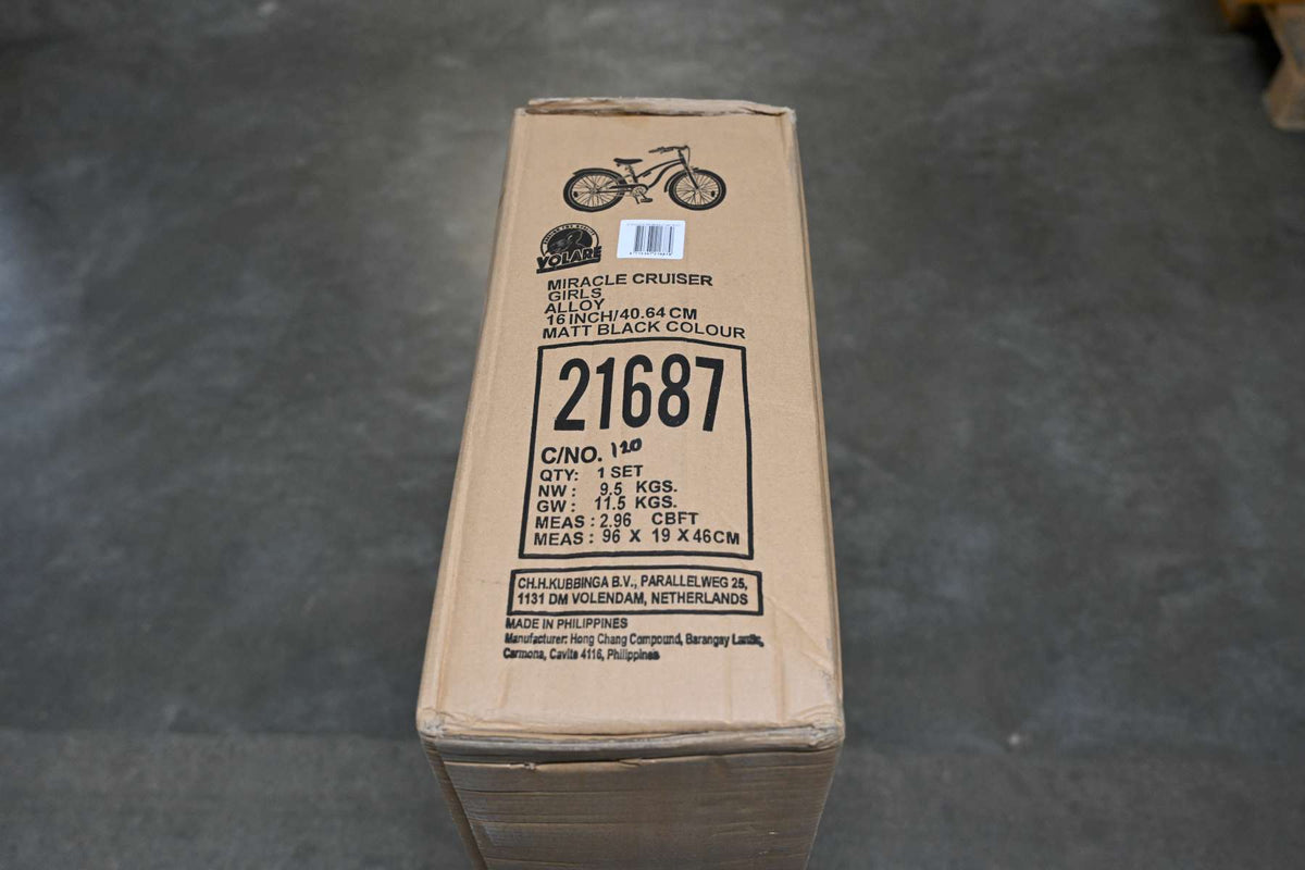 Volare Miracle Cruiser Kinderfiets - Meisjes- 16 inch - Mat Zwart - Prime Collection