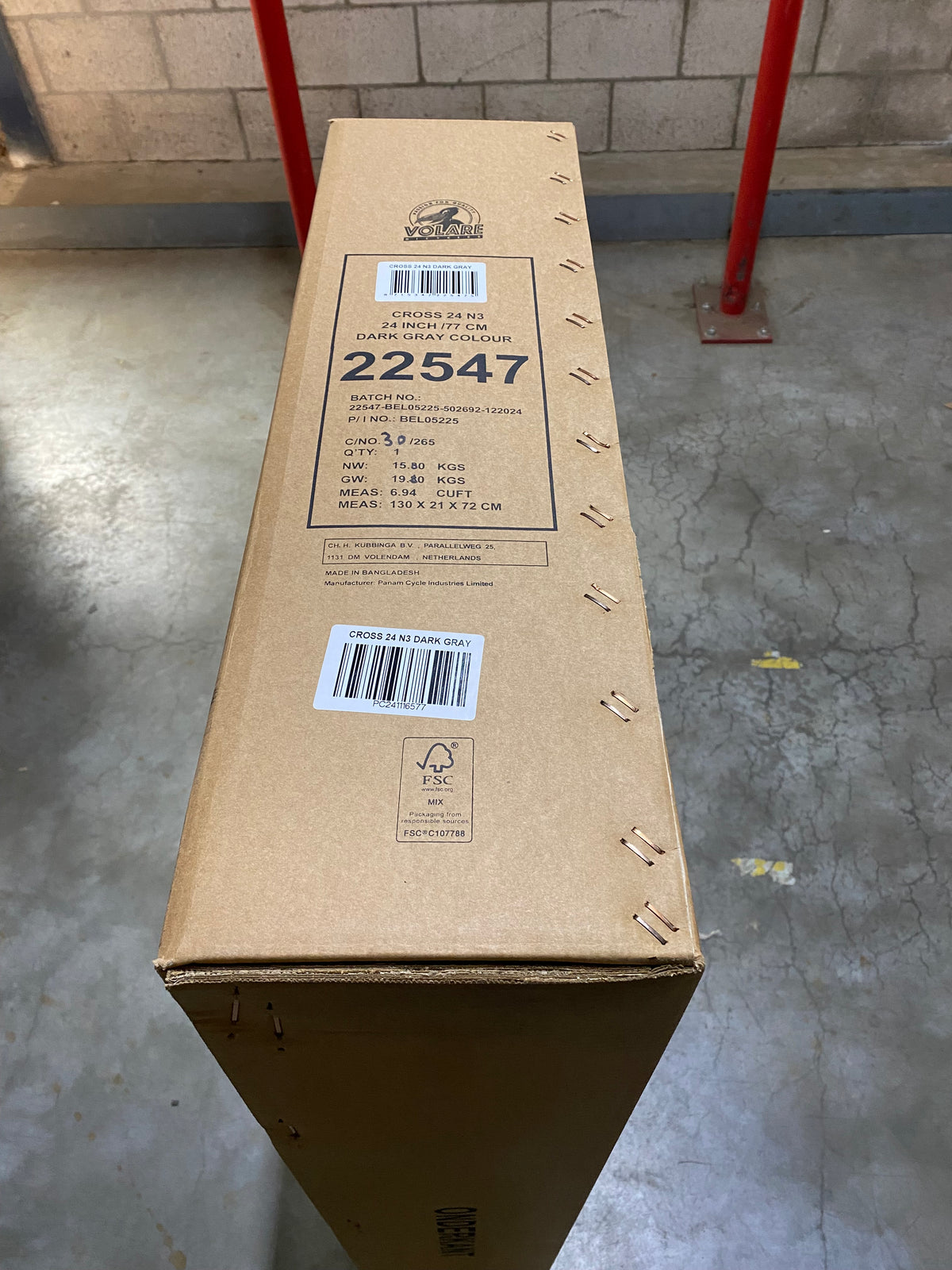 Volare Cross Kinderfiets - Jongens - 24 inch - donker Grijs- 3 versnellingen