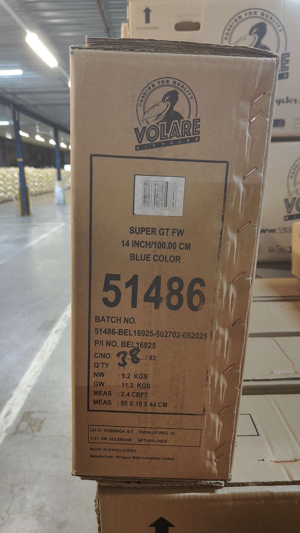 Volare Super GT Kinderfiets - Jongens - 14 inch - Blauw - Twee handremmen