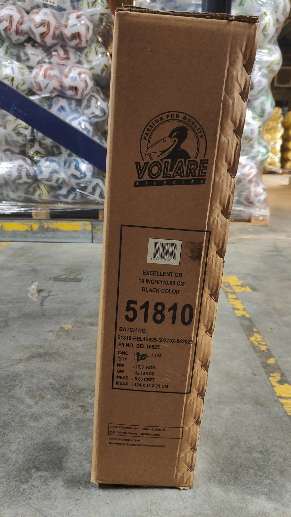 Volare Excellent Kinderfiets - Meisjes -18 inch - Zwart - 95% afgemonteerd