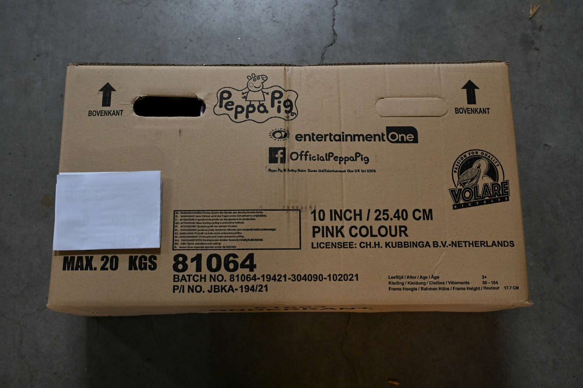 Peppa Pig Kinderfiets - Meisjes - 10 inch - Roze/Blauw - Doortrapper