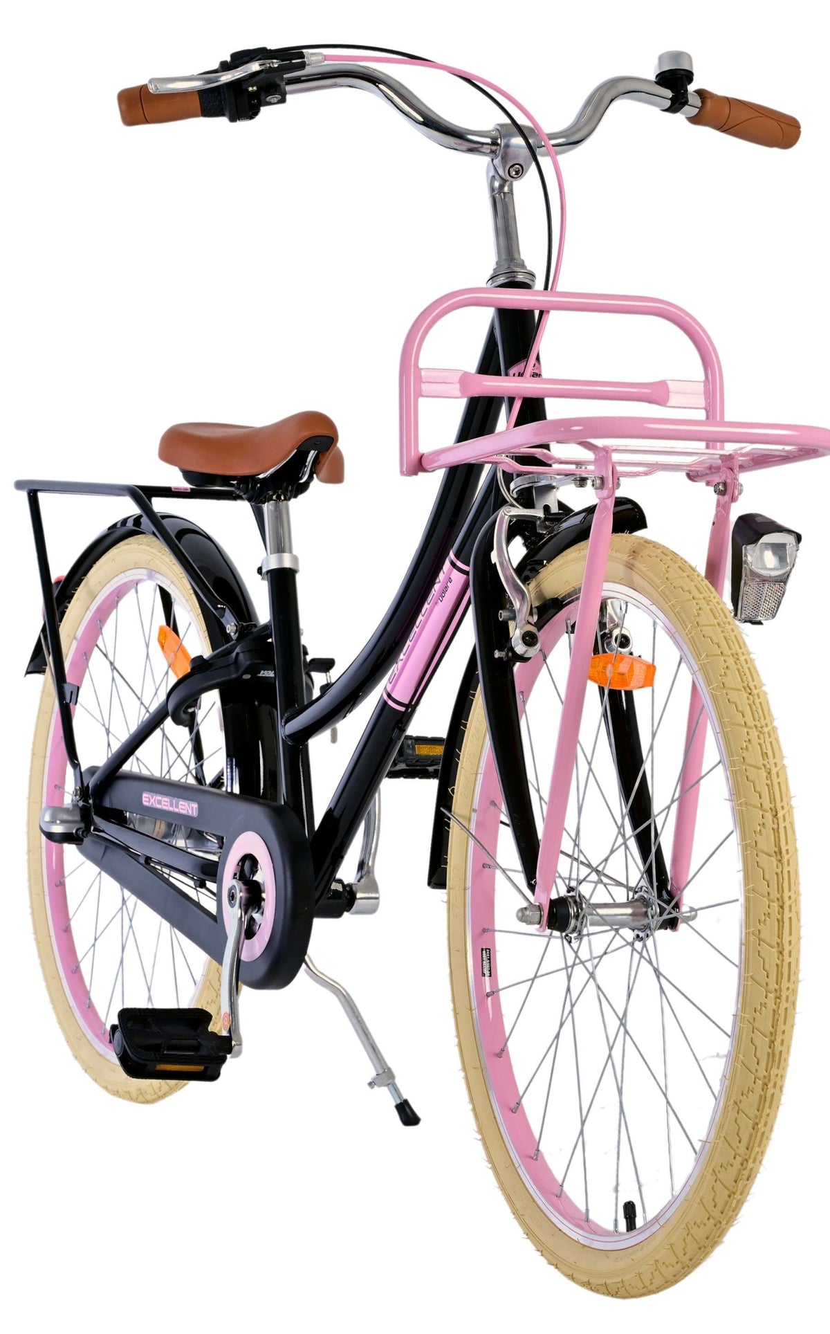 Volare Excellent Kinderfiets - Meisjes - 24 inch - Zwart - Shimano Nexus 3 versnellingen