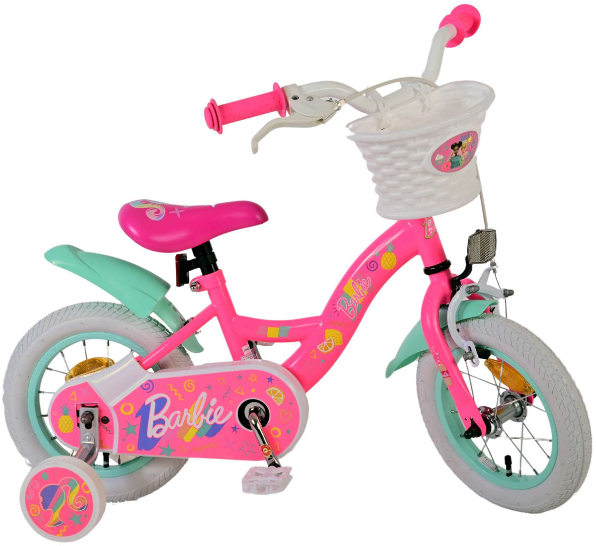 Barbie Kinderfiets - Meisjes - 12 inch - Roze - Met Gratis Barbie Pop