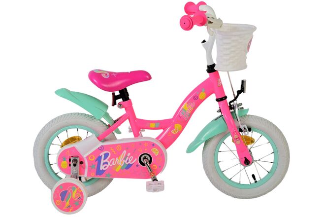 Barbie Kinderfiets - Meisjes - 12 inch - Roze - Met Gratis Barbie Pop