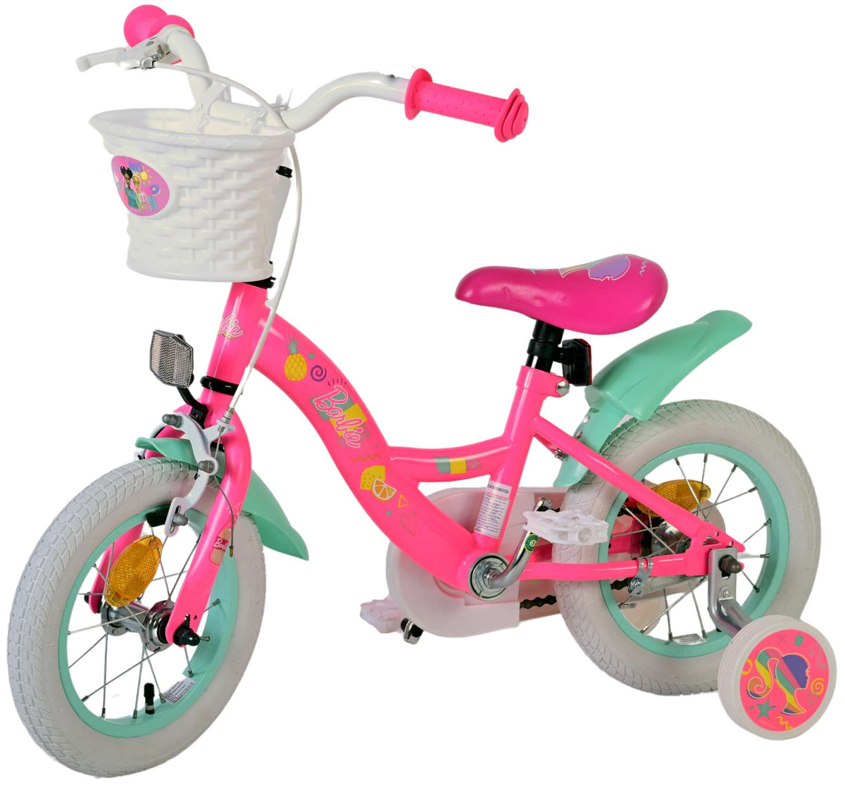 Barbie Kinderfiets - Meisjes - 12 inch - Roze - Met Gratis Barbie Pop