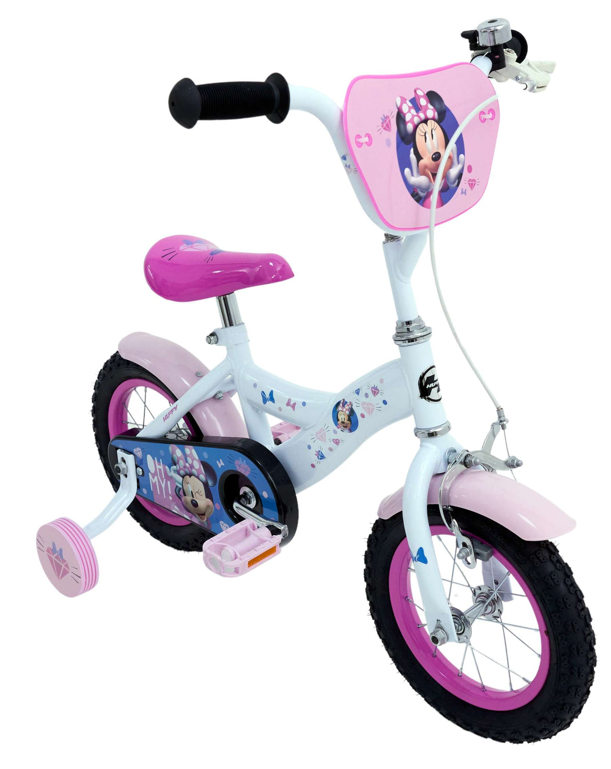 Disney Minnie Mouse Kinderfiets - Meisjes - 12 inch - Wit Roze