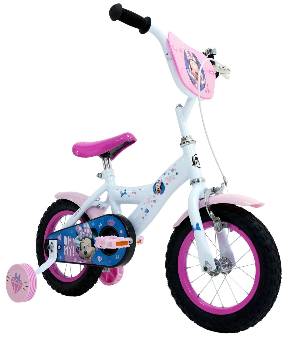 Disney Minnie Mouse Kinderfiets - Meisjes - 12 inch - Wit Roze