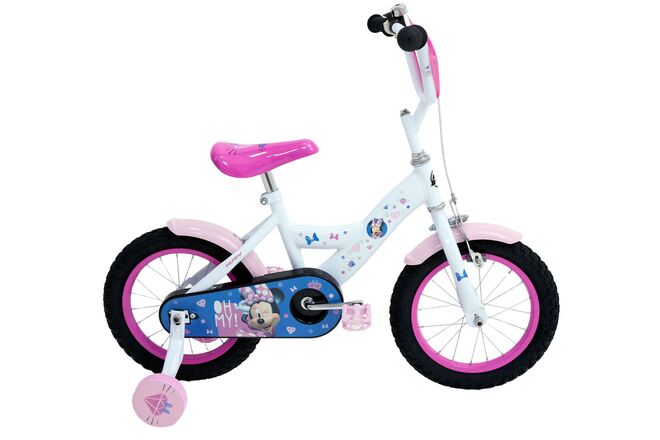 Disney Minnie Kinderfiets - Meisjes - 14 inch - Wit Roze