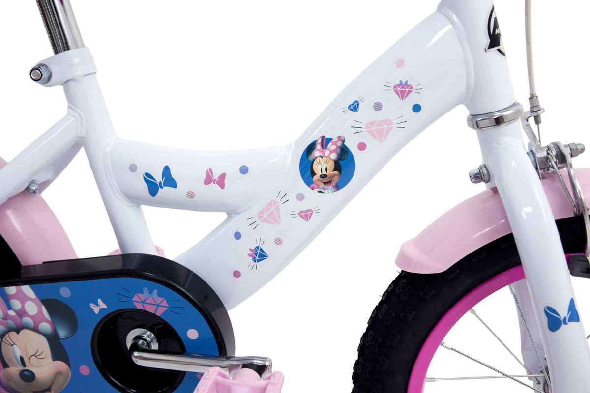 Disney Minnie Kinderfiets - Meisjes - 14 inch - Wit Roze