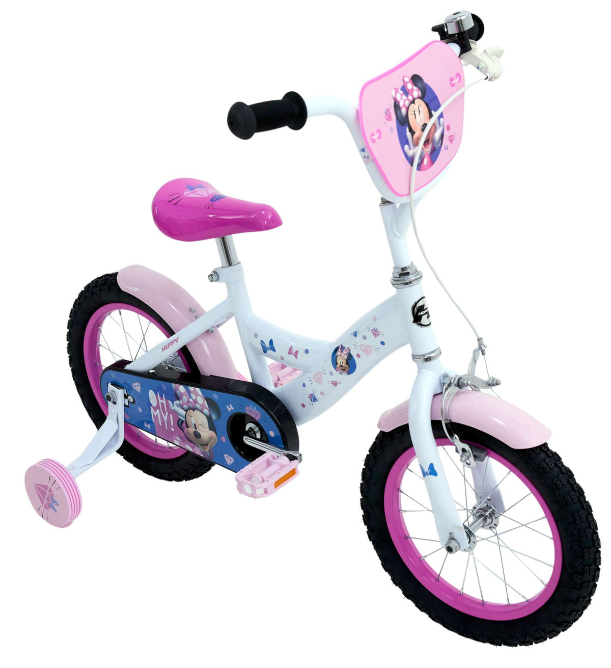 Disney Minnie Kinderfiets - Meisjes - 14 inch - Wit Roze