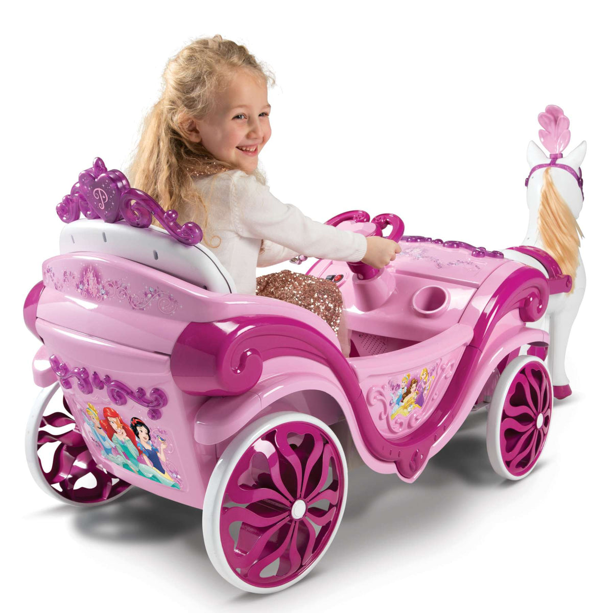 Disney Princess Paard met Koets  - Elektrische Ride-On