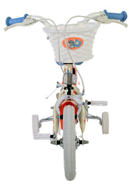 Disney Stitch Kinderfiets - Meisjes - 12 inch - Twee handremmen - Crème Koraal Blauw