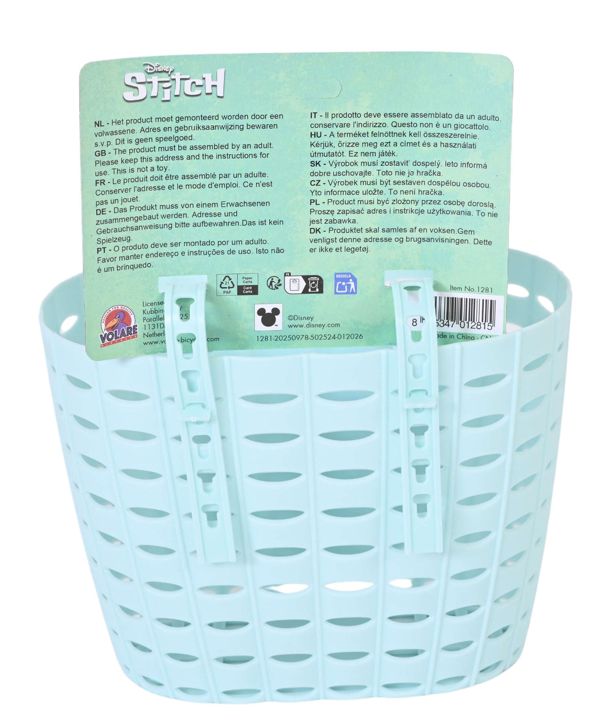 Disney Stitch Plastic Mandje - Uni - Blauw