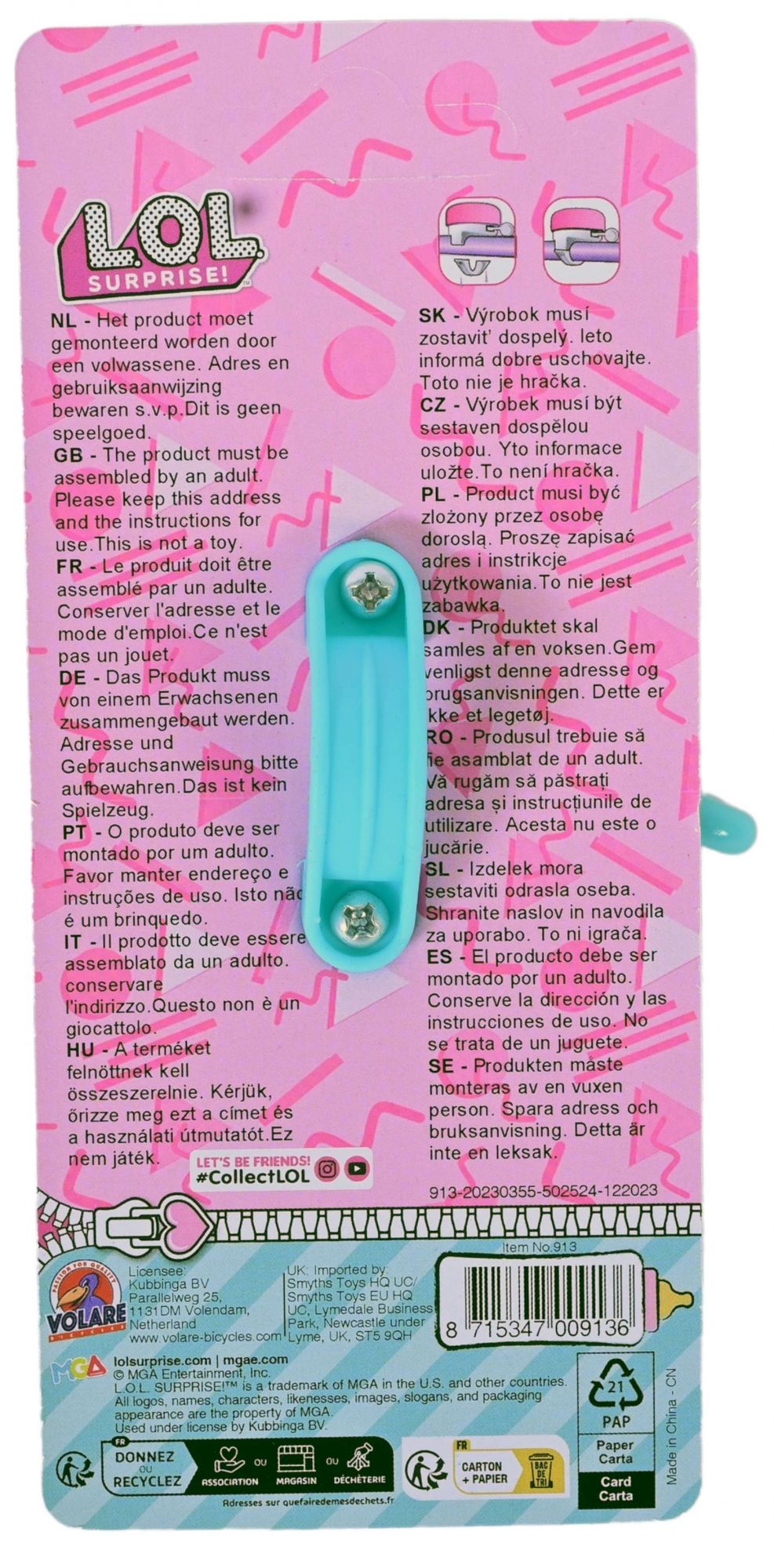 Dolls Fietsbel - Meisjes - Roze