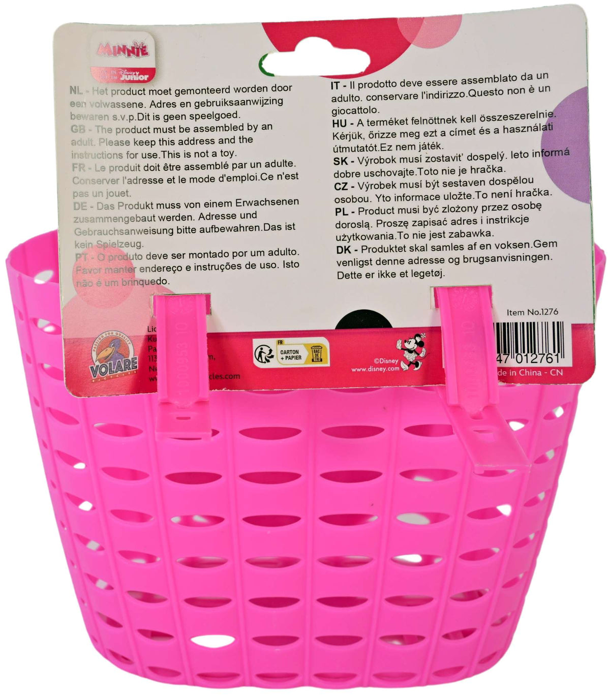 Disney Minnie Plastic Mandje - Meisjes - Roze