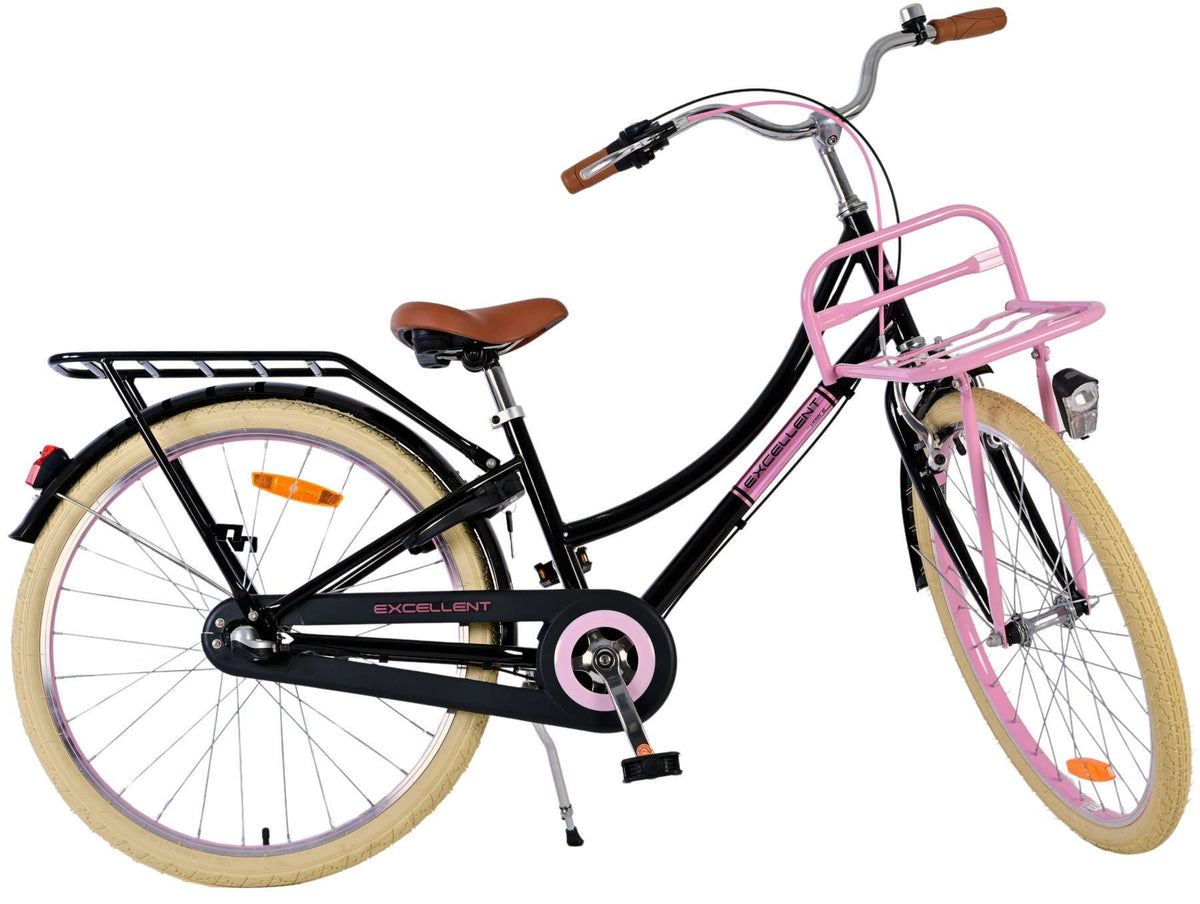 Volare Excellent Kinderfiets - Meisjes - 24 inch - Zwart - Shimano Nexus 3 versnellingen