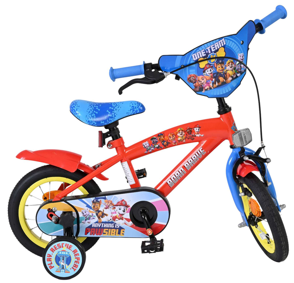 Paw Patrol Kinderfiets - Jongens - 12 inch - Rood/Blauw