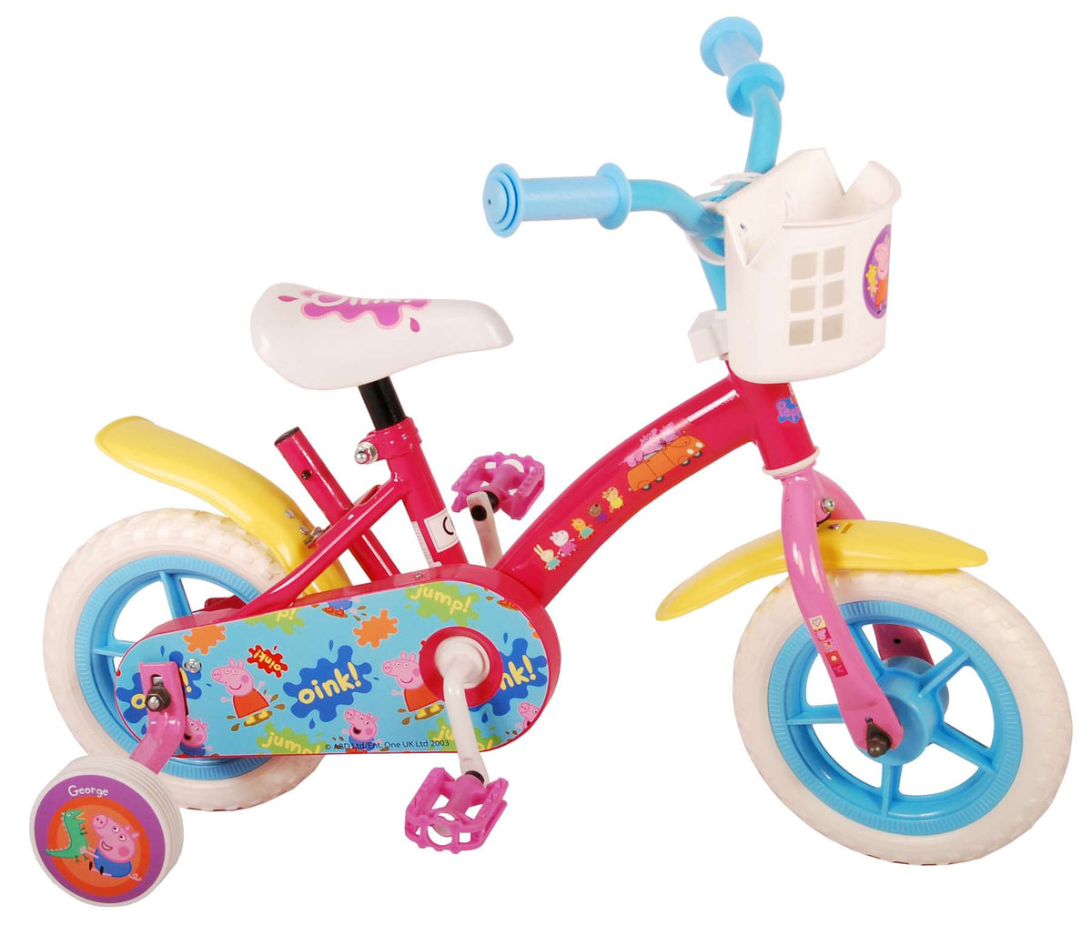 Peppa Pig Kinderfiets - Meisjes - 10 inch - Roze/Blauw - Doortrapper