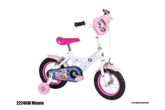 Disney Minnie Kinderfiets - Meisjes - 12 inch - Wit/Roze - Twee handremmen