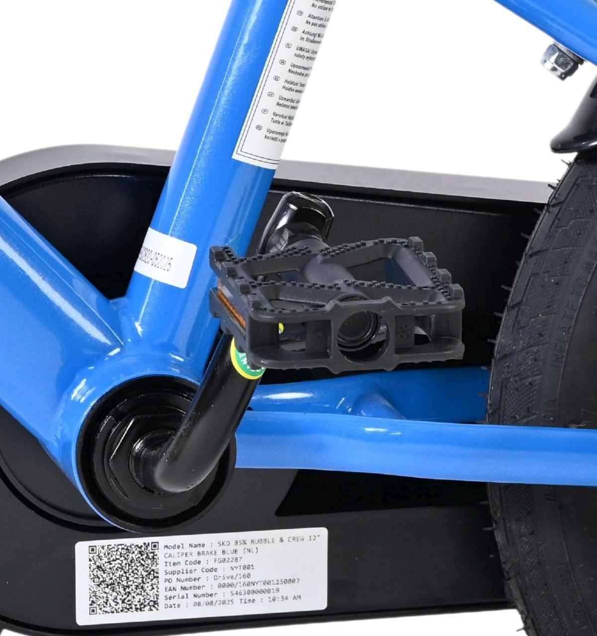 Paw Patrol -Rubble & Crew - Kinderfiets - Jongens - 12 inch - Blauw - Twee handremmen