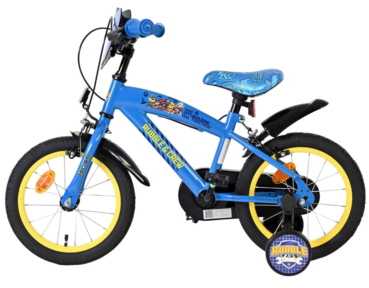 Paw Patrol -Rubble & Crew Kinderfiets - Jongens - 14 inch - Blauw - Twee handremmen