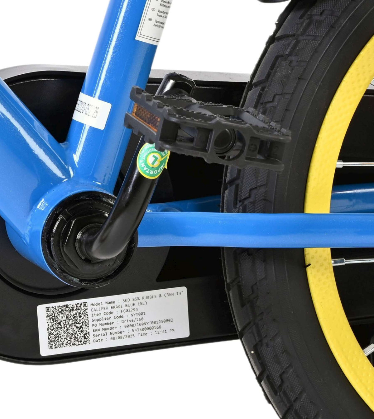 Paw Patrol -Rubble & Crew Kinderfiets - Jongens - 14 inch - Blauw - Twee handremmen