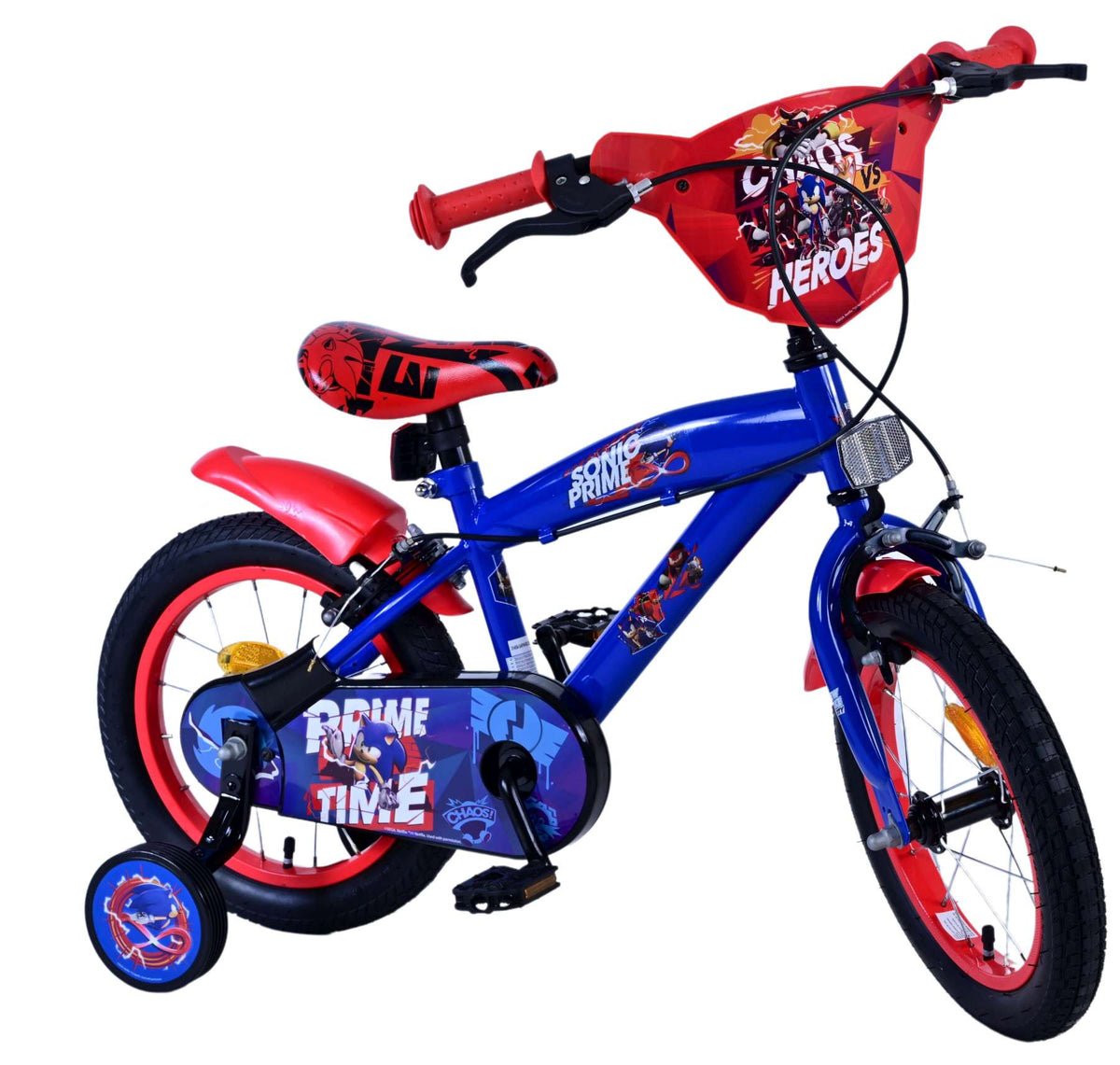 Turbo Crew Kinderfiets - Jongens - 14 inch - Blauw Rood - Twee handremmen