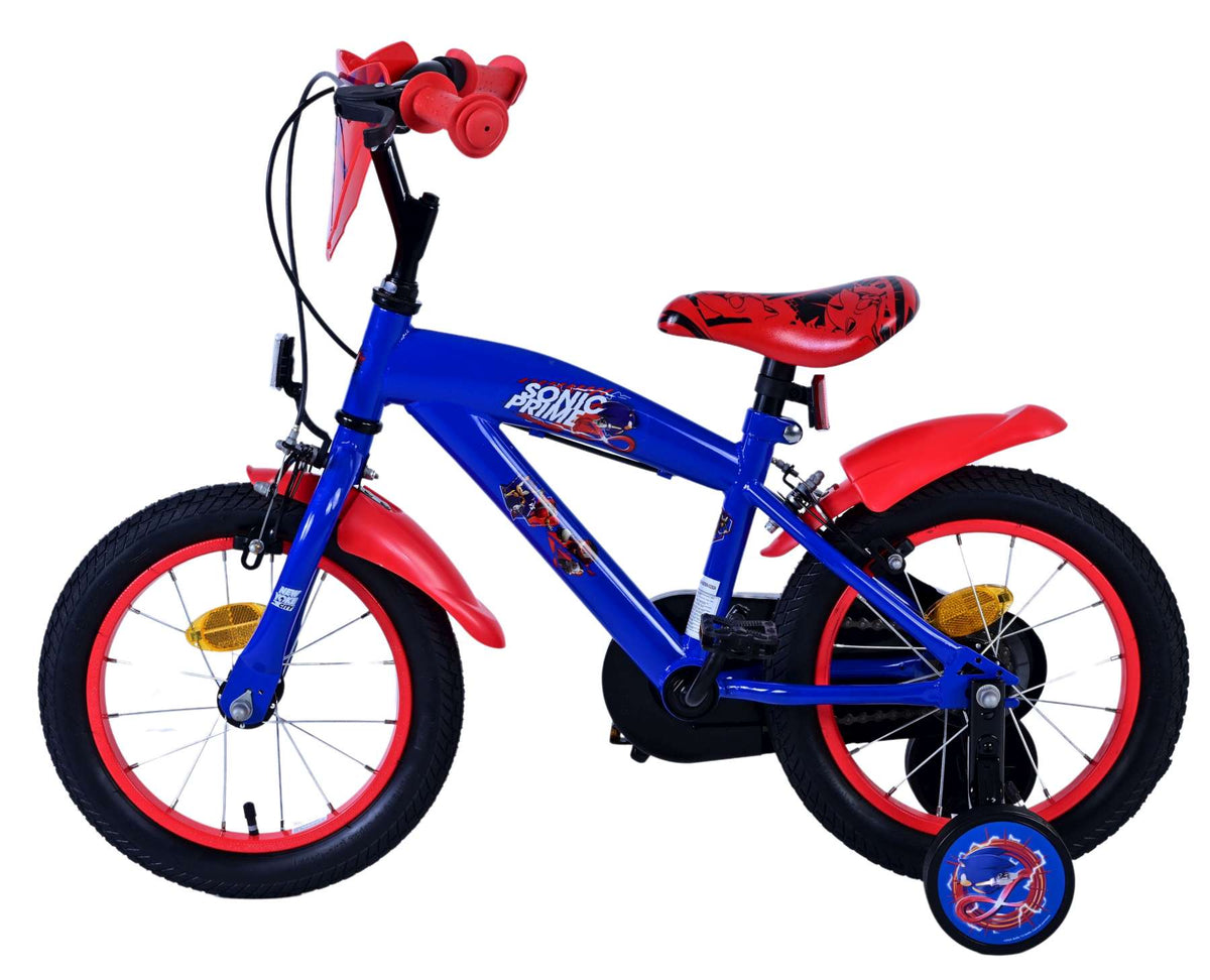 Turbo Crew Kinderfiets - Jongens - 14 inch - Blauw Rood - Twee handremmen