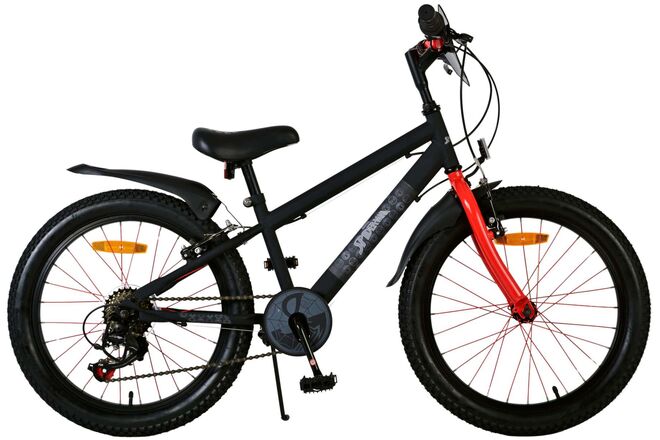 Spider-Man - Kinderfiets - Jongens - 20 inch - Mat Zwart - 2 Handremmen