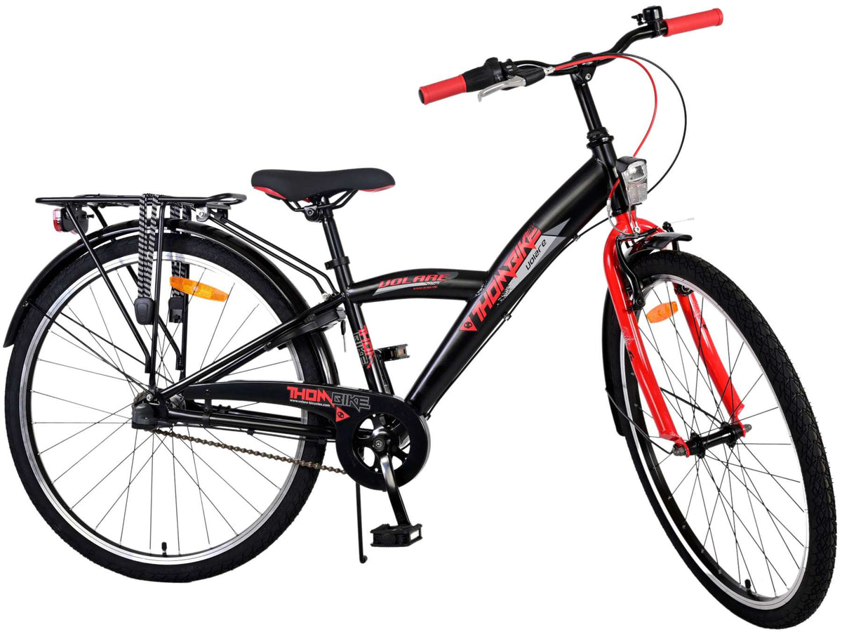 Volare Thombike Kinderfiets - Jongens - 26 inch - Zwart Rood - Nexus 3