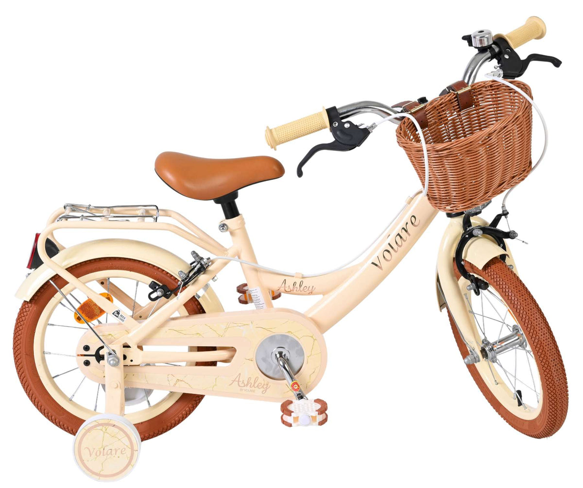 Volare Ashley Kinderfiets - Meisjes - 14 inch - Creme - Twee Handremmen