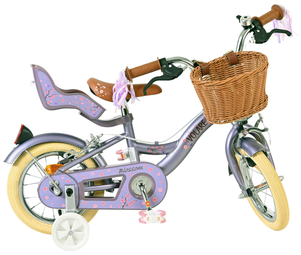Volare Blossom Kinderfiets - Meisjes - 12 inch - Paars - Twee handremmen