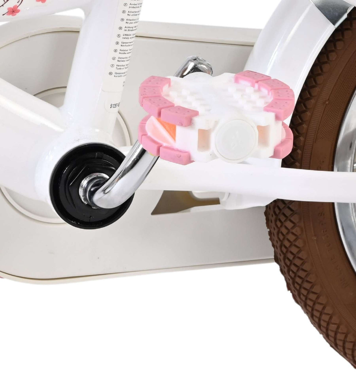 Volare Blossom Kinderfiets - Meisjes - 12 inch - Wit - Twee handremmen