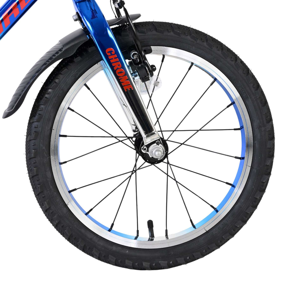 Volare Chrome Kinderfiets - Jongens - 16 inch - Blauw Zilver - Twee Handremmen