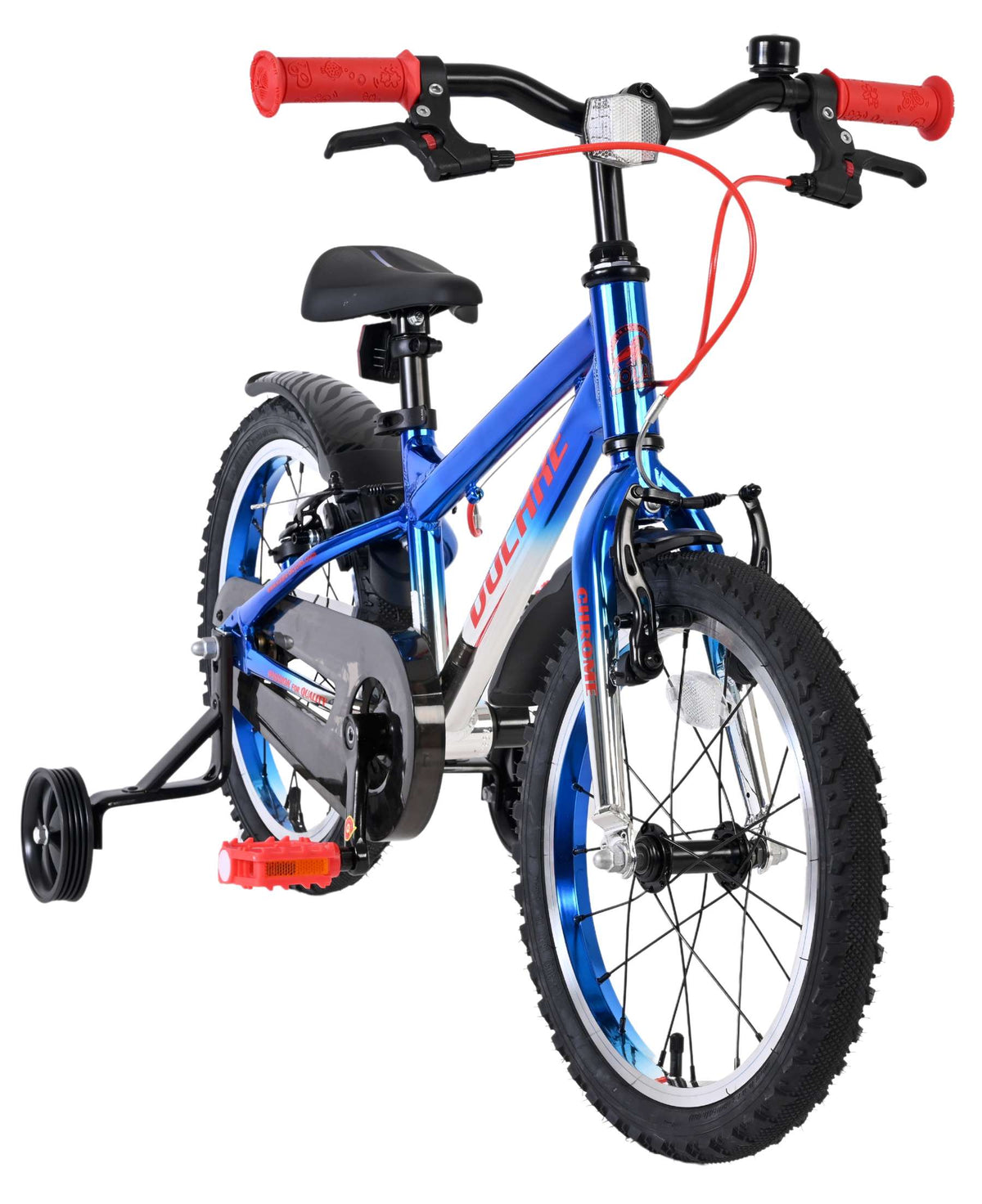 Volare Chrome Kinderfiets - Jongens - 16 inch - Blauw Zilver - Twee Handremmen