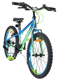 Volare Chrome Kinderfiets - Jongens - 20 inch - Blauw Groen - 6 versnellingen - Twee handremmen