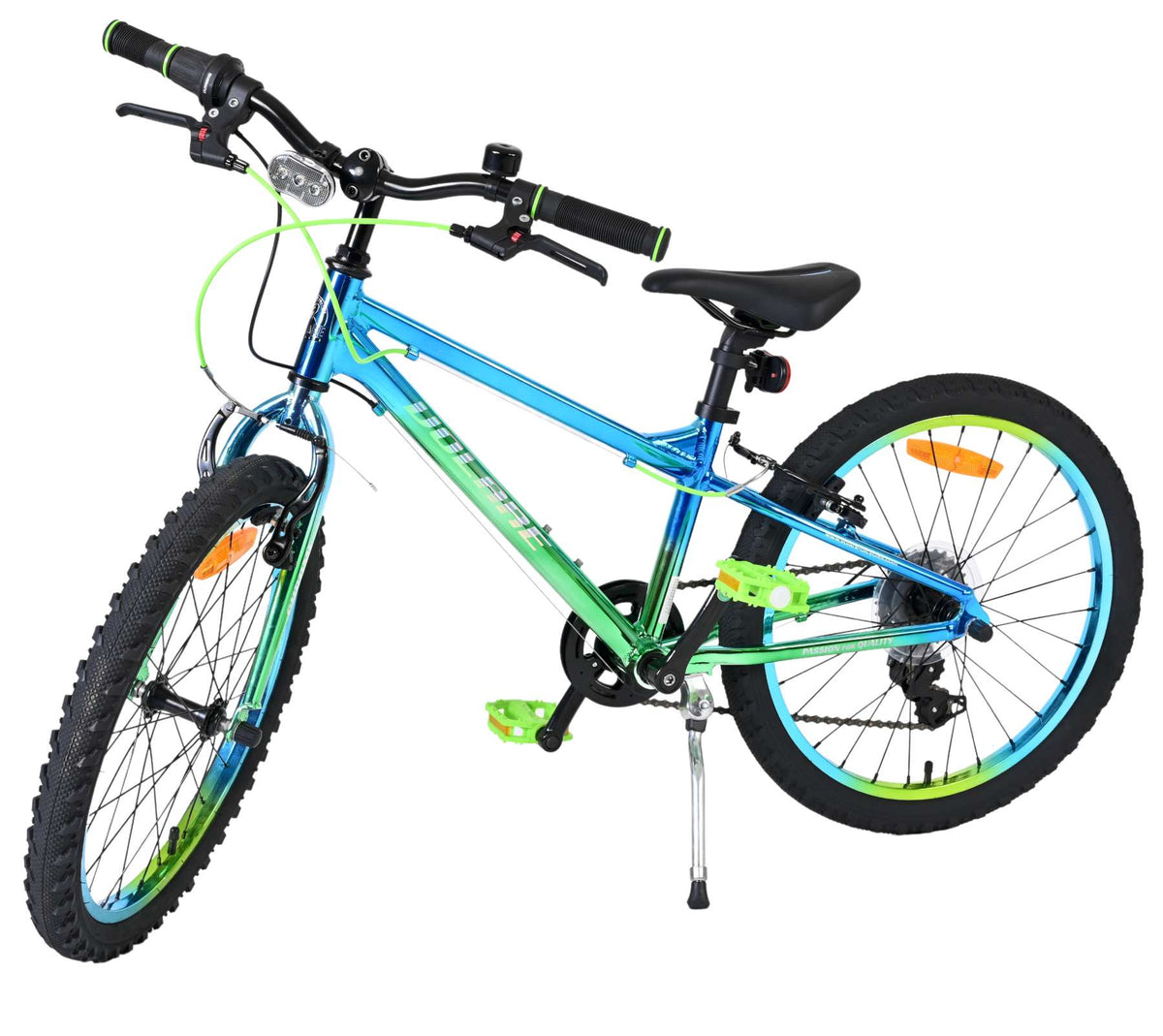 Volare Chrome Kinderfiets - Jongens - 20 inch - Blauw Groen - 6 versnellingen - Twee handremmen
