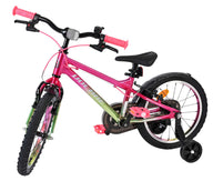 Volare Chrome Kinderfiets - Meisjes - 16 inch - Roze Groen - Twee Handremmen