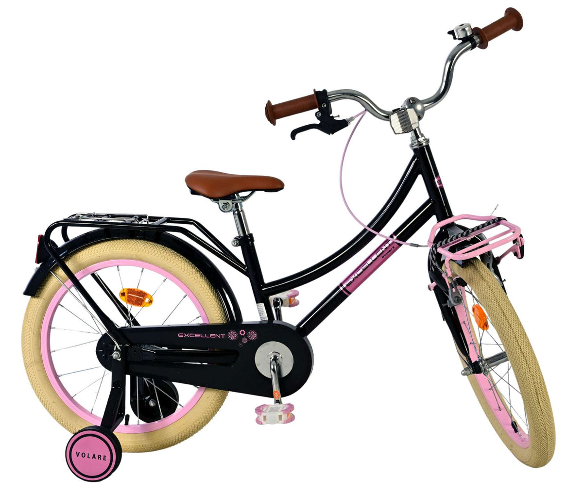 Volare Excellent Kinderfiets - Meisjes -18 inch - Zwart - 95% afgemonteerd