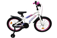 Volare Lily Kinderfiets - Meisjes - 18 inch - Wit Roze Paars - Twee handremmen