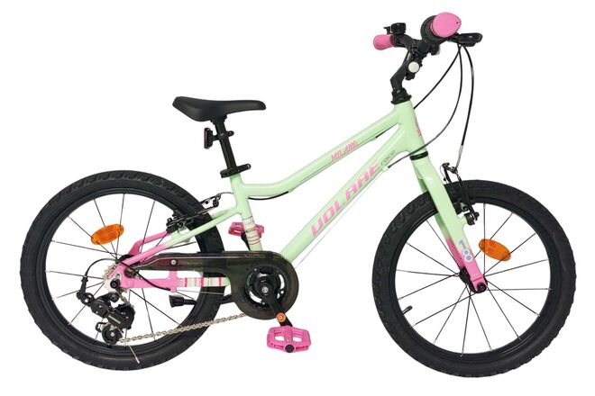 Volare Milano Kinderfiets - Meisjes - 14 inch - Mintgroen - Twee handremmen