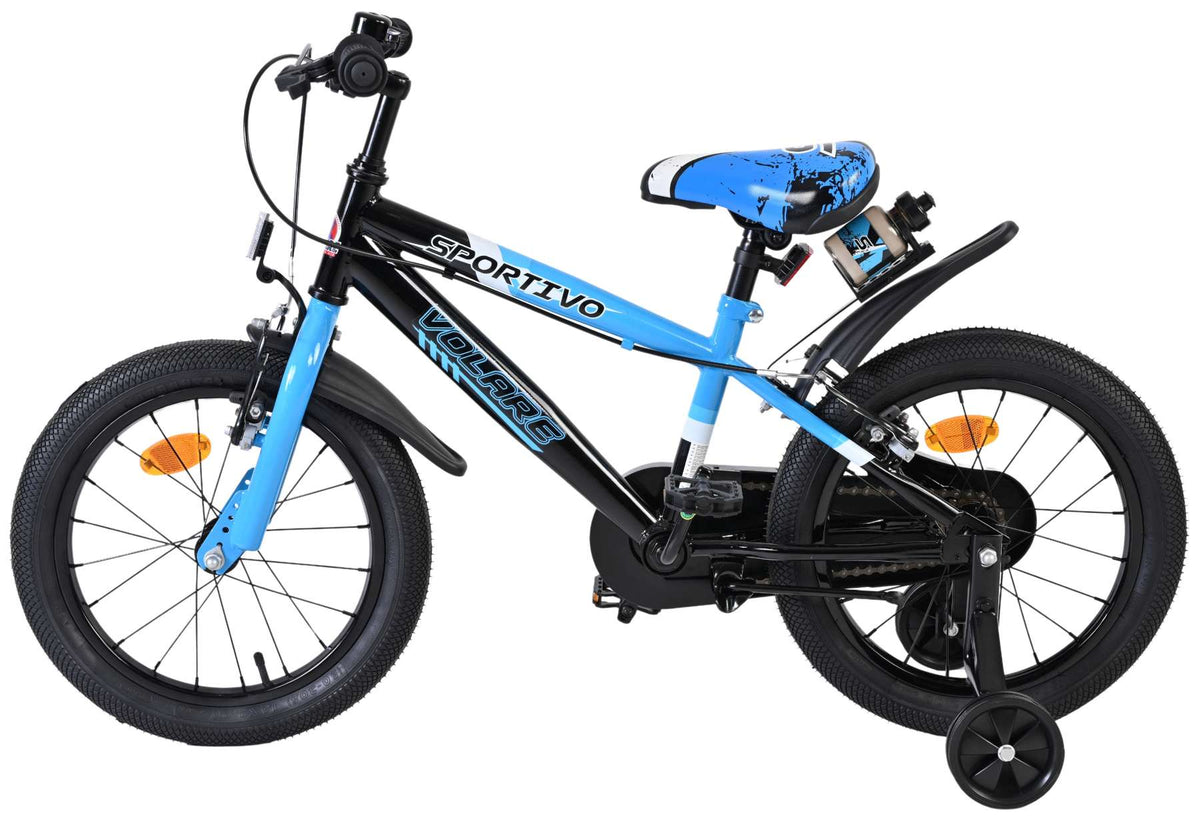 Volare Sportivo Kinderfiets - Jongens - 16 inch - Blauw - Twee Handremmen