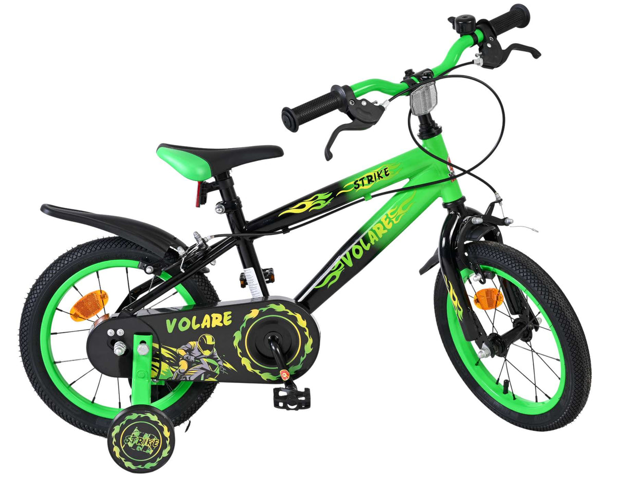 Volare Strike Kinderfiets - Jongens - 14 inch - Groen - Twee handremmen