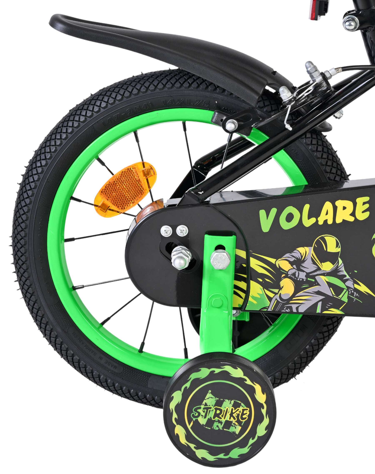 Volare Strike Kinderfiets - Jongens - 14 inch - Groen - Twee handremmen