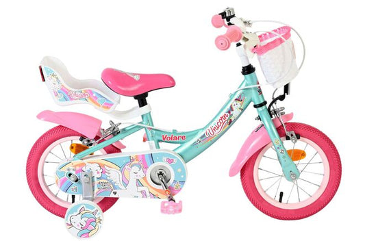 Volare Unicorn kinderfiets Meisjes 12 inch Groen Twee Handremmen